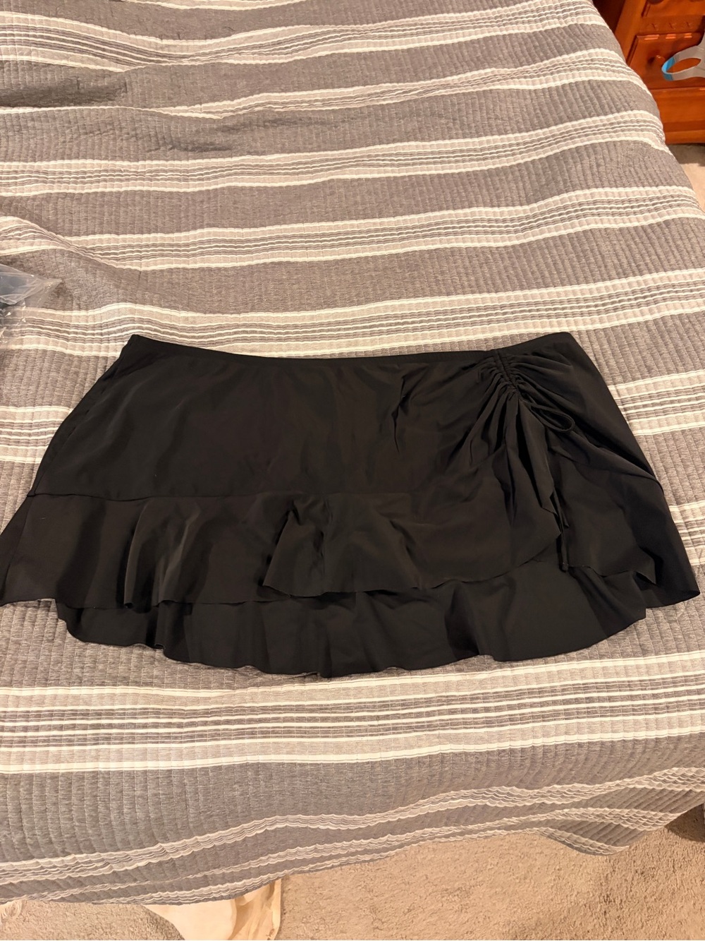 Time and Tru Black Swim Skirt with Side Ruched Detail plus size women’s 4x